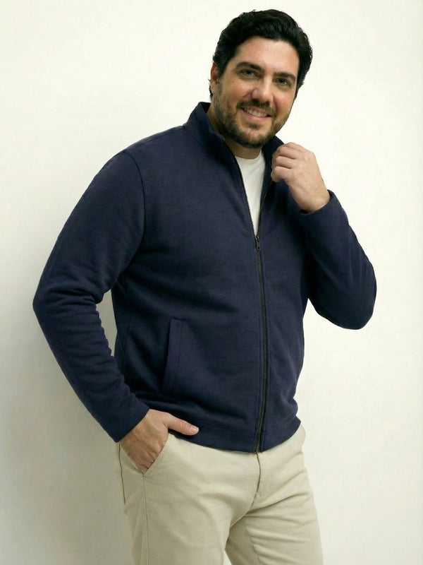 Butter Soft Premium Zipper Jacket in Navy Blue