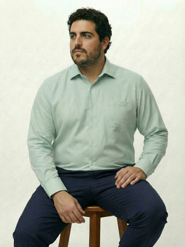Premium Stretch Oxford Solid Shirt in Sage Green