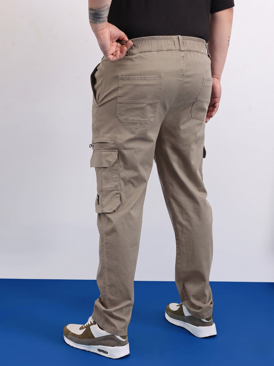6 Pocket Zipper Cotton Stretch Plus Size Cargo