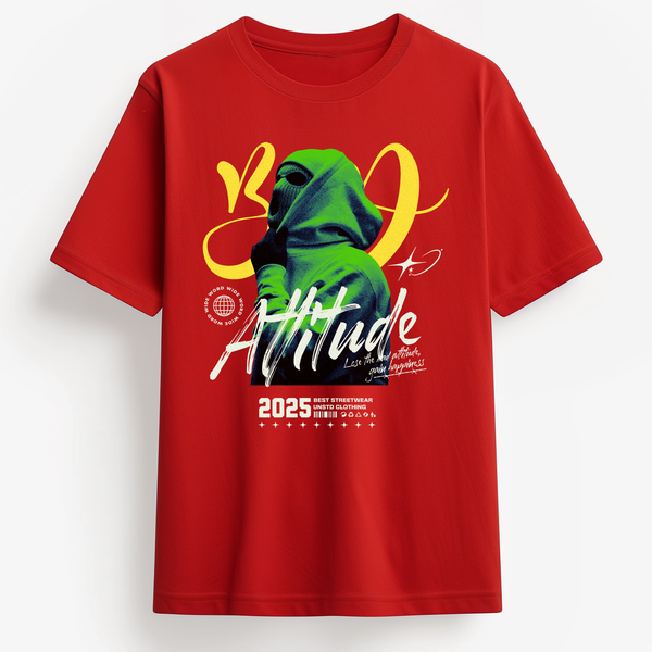 Bad Attitude Streetwear T-Shirt in Red