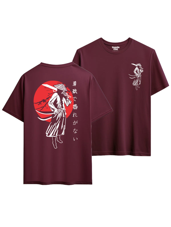 Samurai Warrior T-shirt in Maroon