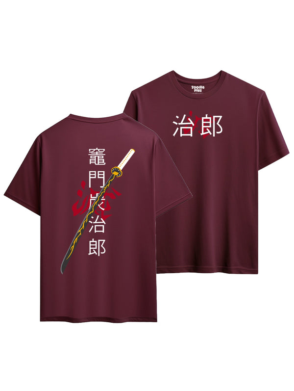 Japanese Sword T-shirt in Maroon