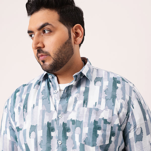 Blue Block Color Cotton Lee Shirt in -