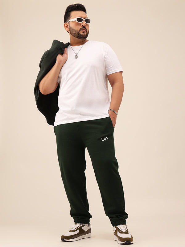 Solid SweatPants Relaxed Fit in Forest Green