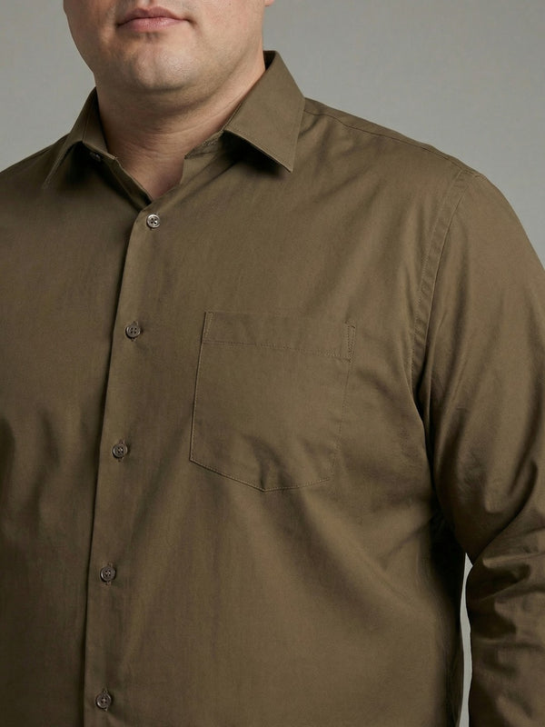 Premium Poplin Solid Shirt in Ochre
