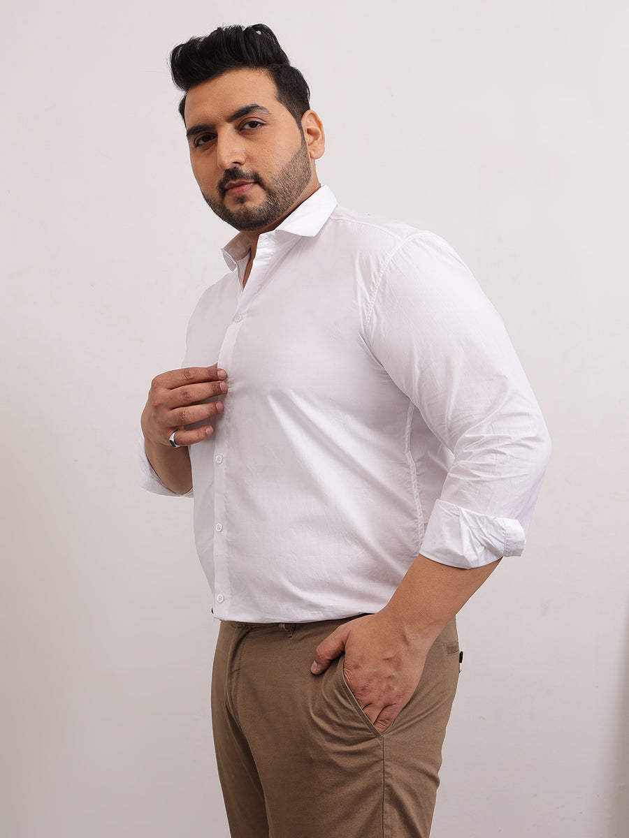Solid Cotton Plus Size Shirt