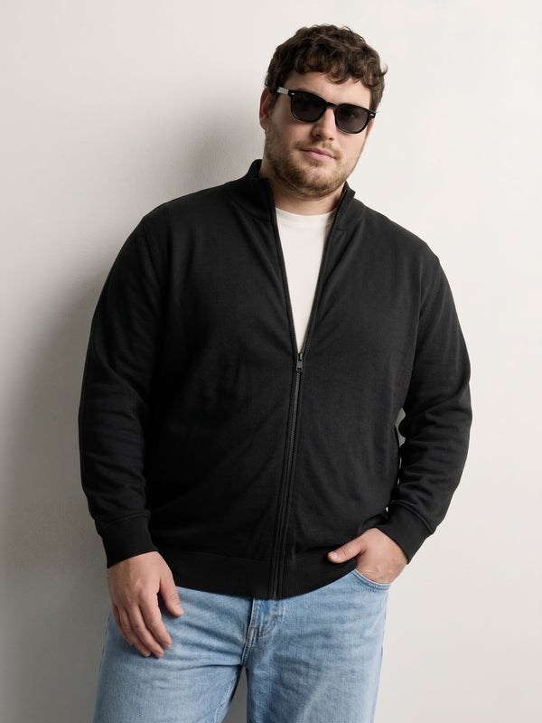 Full Zip Fleece Jacket in Black