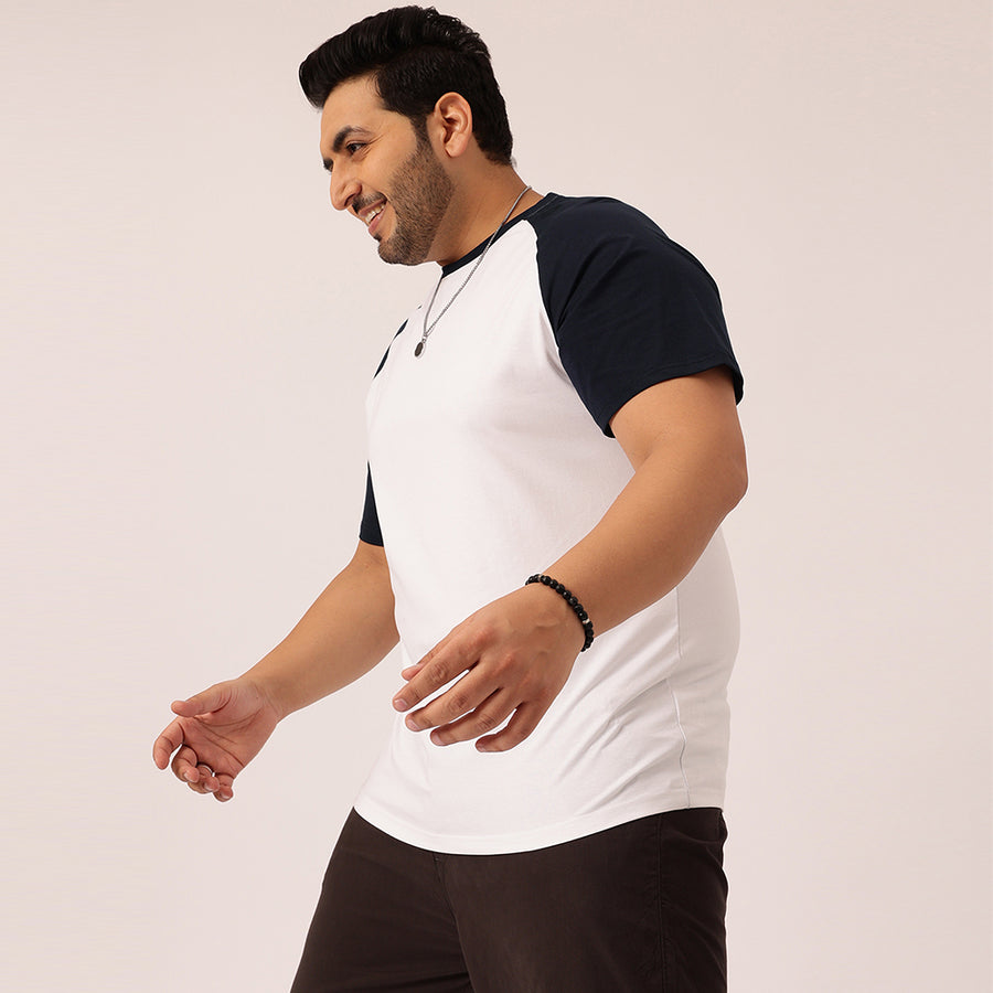 White Navy Raglan T-shirt