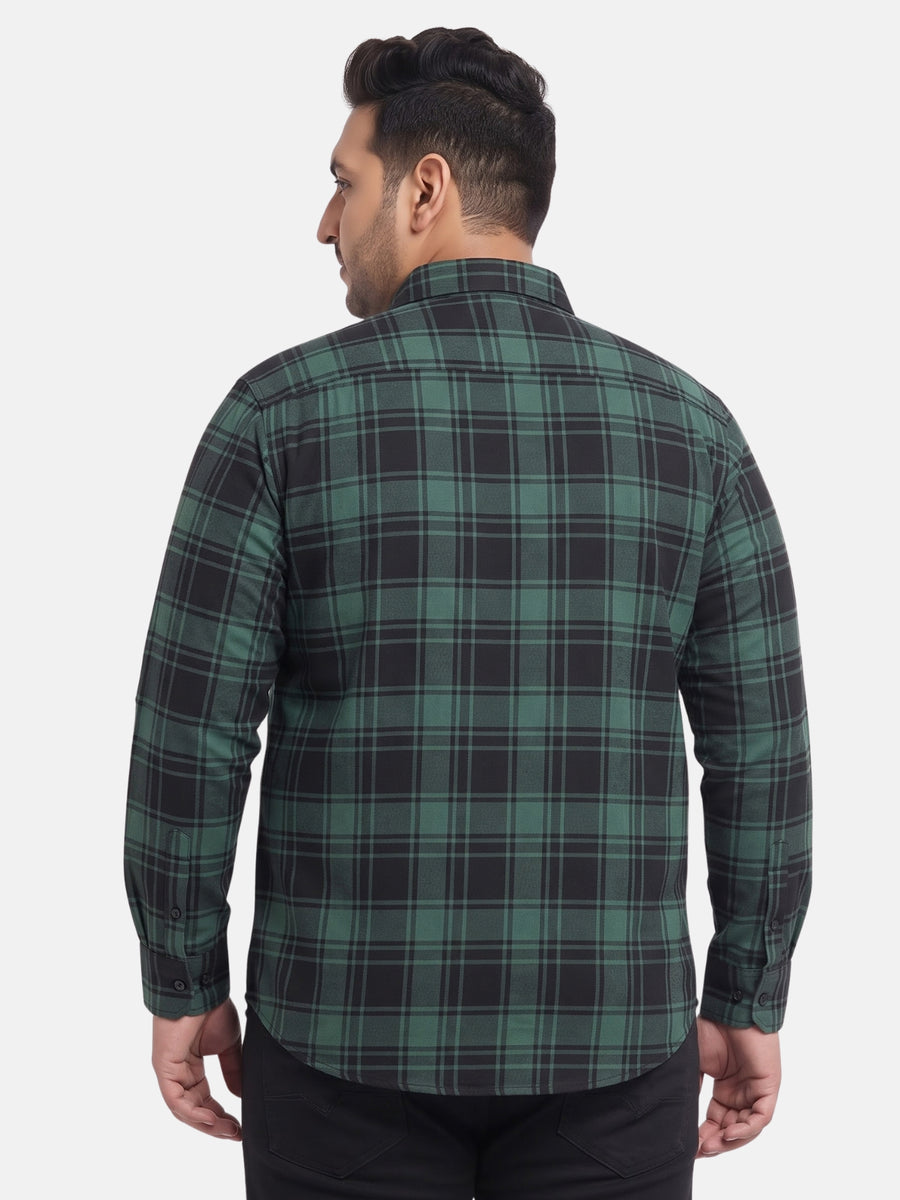 Plus Size Tartan Checked Full Sleeve Cotton Shirt