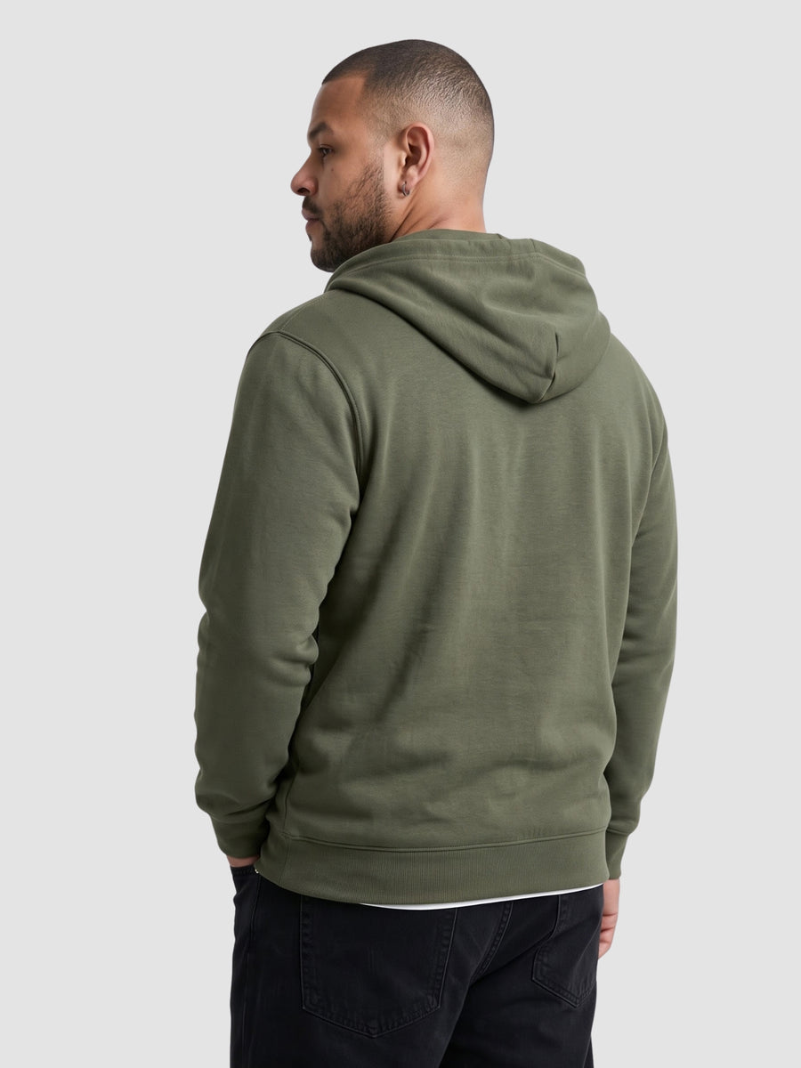 Solid Zipper Hoodie Plus Size
