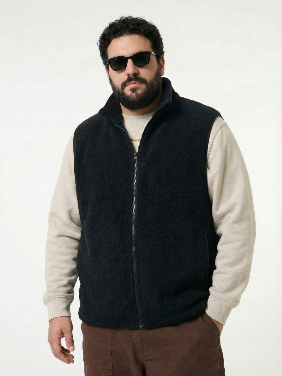 Fleece Half  Heavy Weight Plus size Zipper Jacket