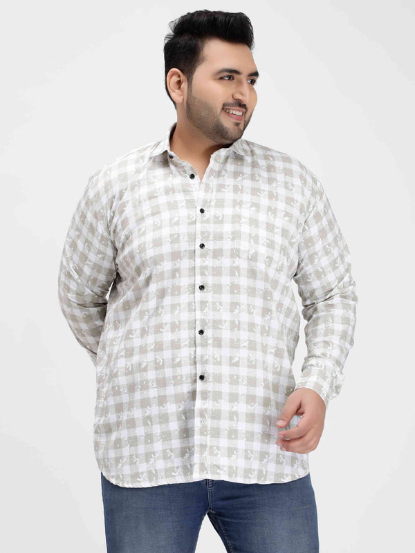 Light Green Digital Print Cotton Shirt in -
