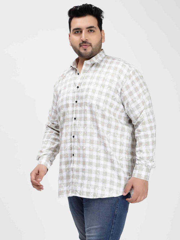 Light Green Digital Print Cotton Shirt in -