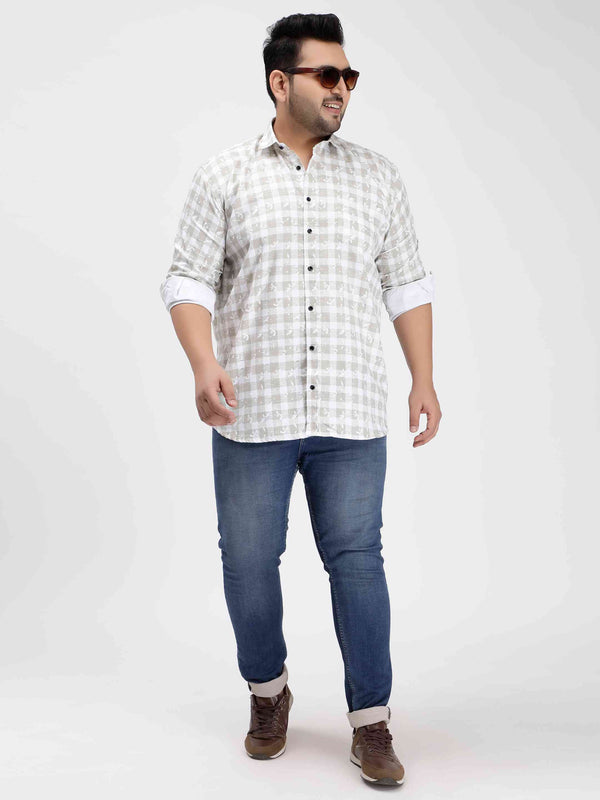 Light Green Digital Print Cotton Shirt in -