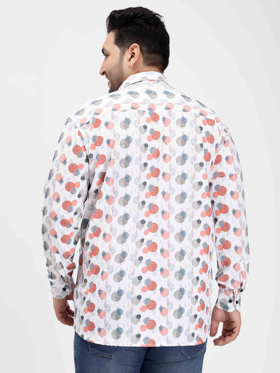 Coral Tree Shape Digital Print Textured Shirt