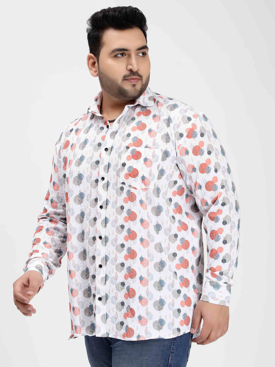 Coral Tree Shape Digital Print Textured Shirt