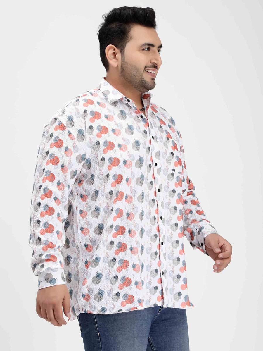 Coral Tree Shape Digital Print Textured Shirt