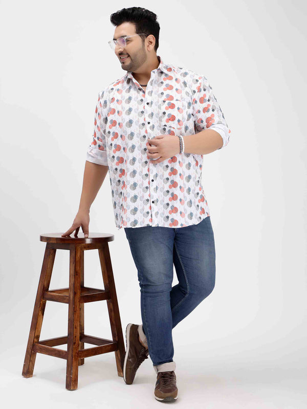 Coral Tree Shape Digital Print Textured Shirt in -