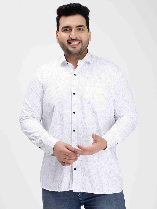 White Geometric Print Cotton Shirt in -