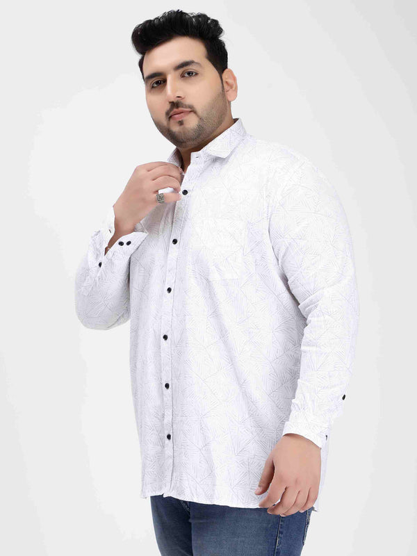 White Geometric Print Cotton Shirt in -