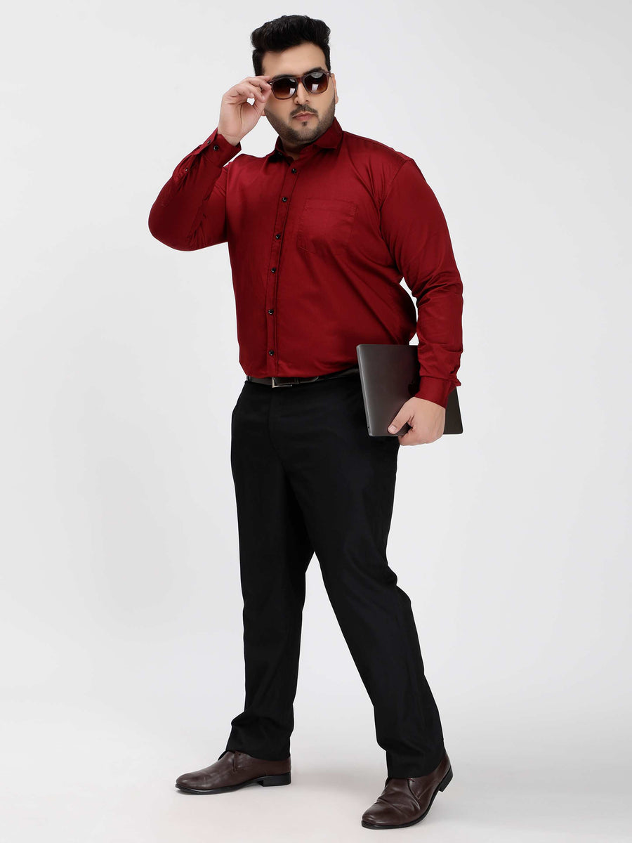 Maroon Soild Cotton Shirt