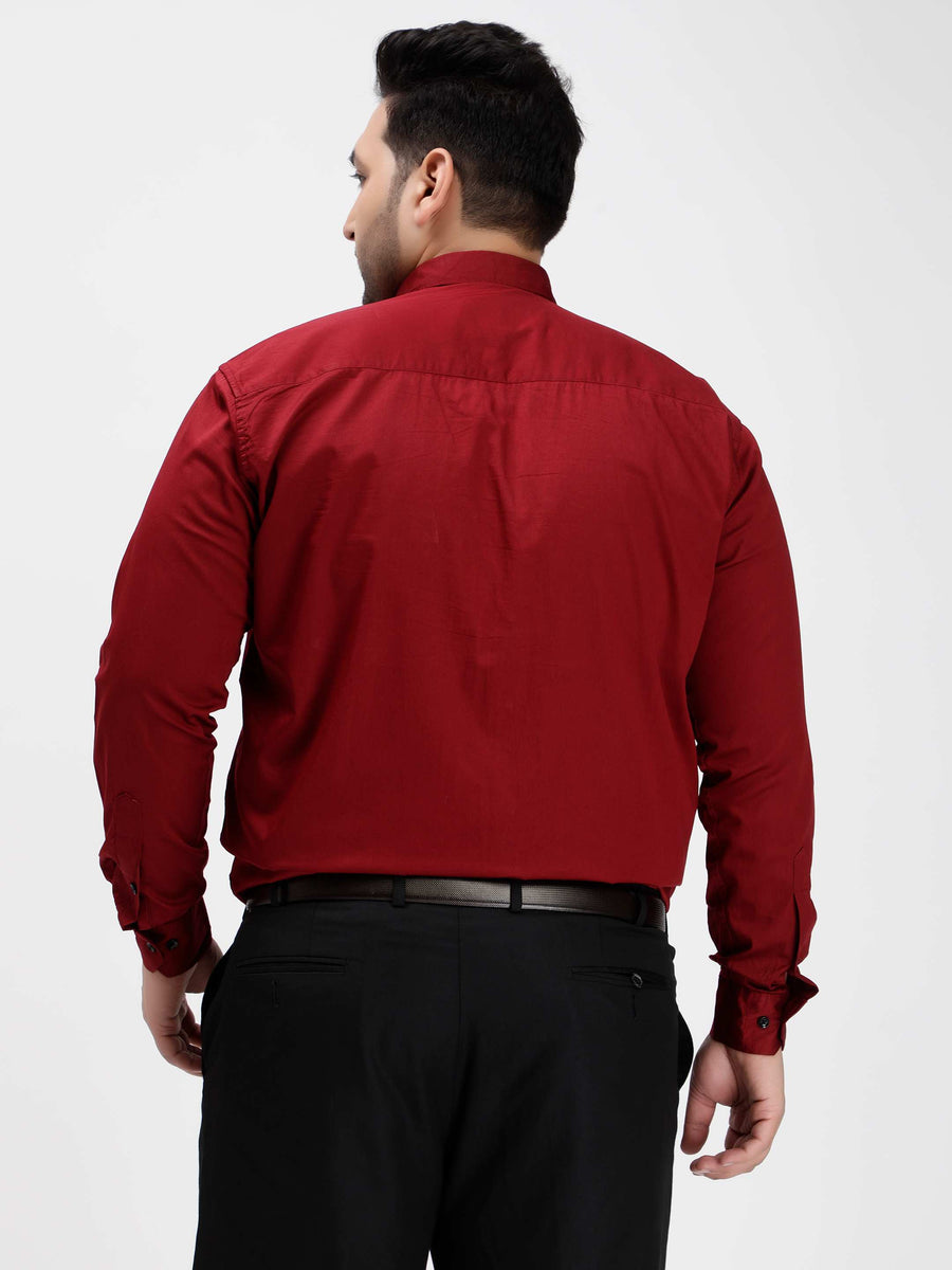 Maroon Soild Cotton Shirt