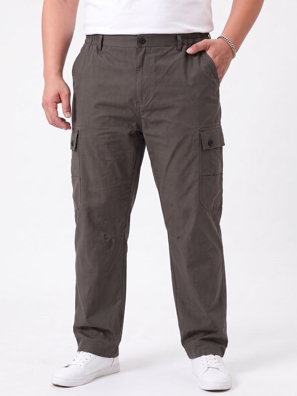 Ribstop Textured 6 Pocket Cargo in Dark Grey