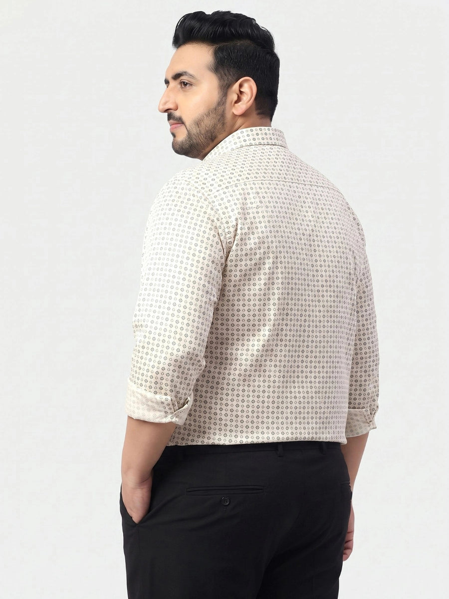 Plus Size Formal Geometric Printed Shirt