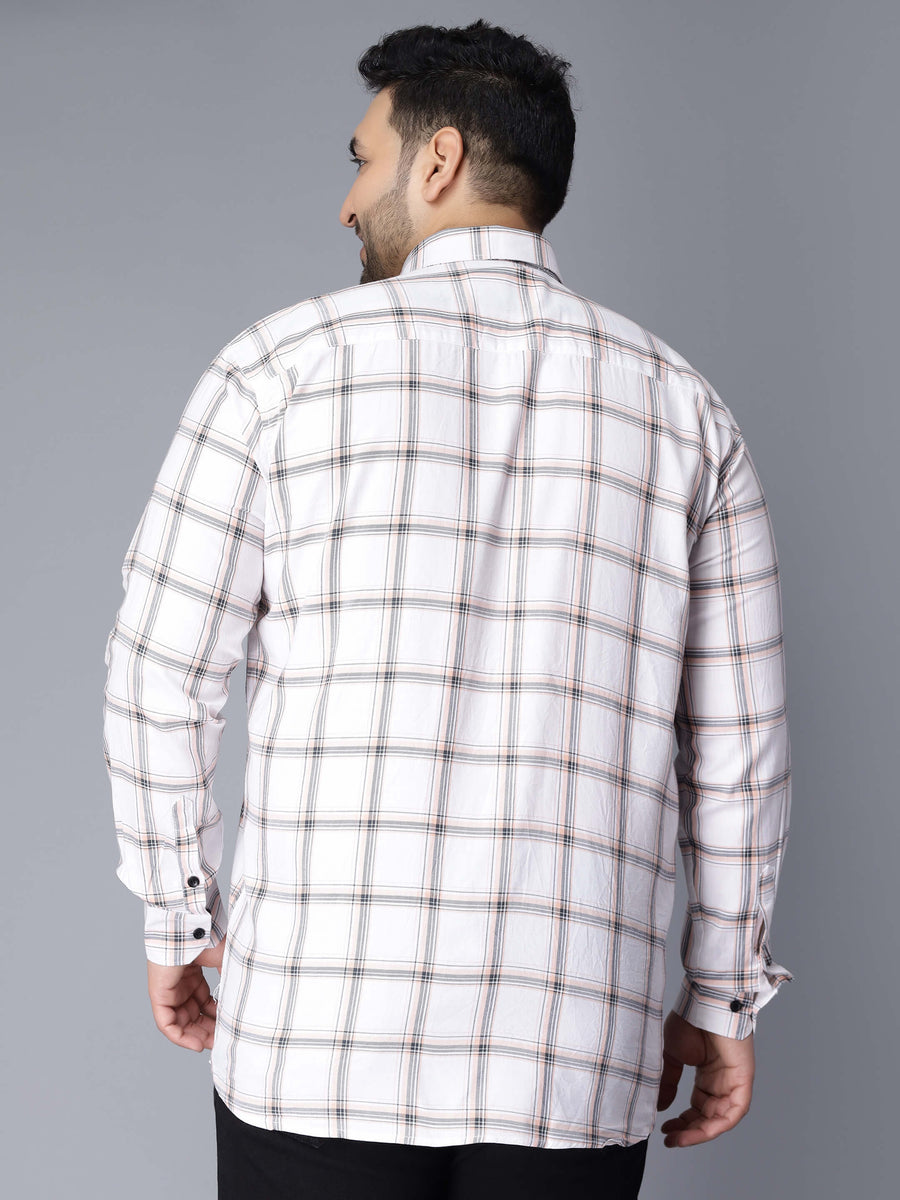 White Checkered Plus Size Shirt