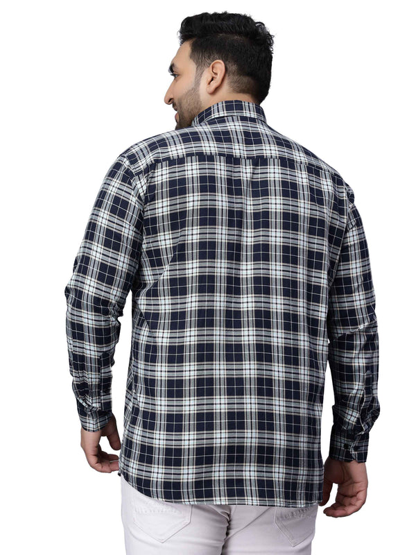 Navy Blue Checkered Shirt in -
