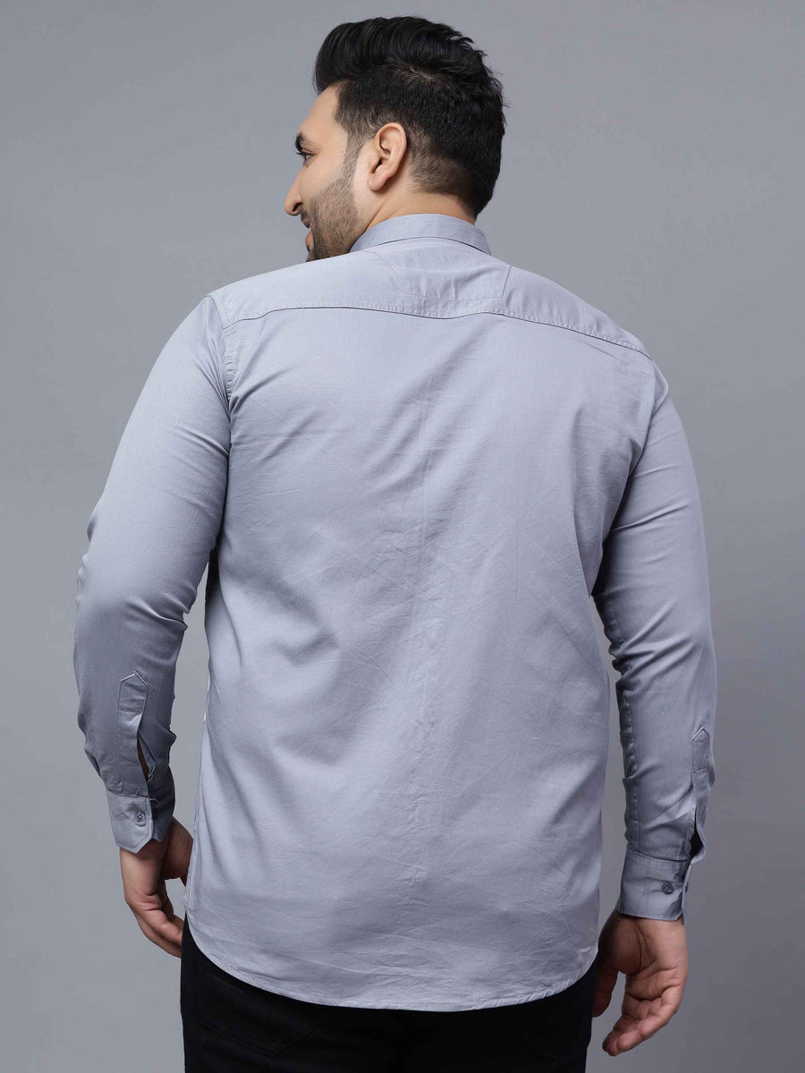 Grey White Maroon Cut n Sew Plus Size Shirt