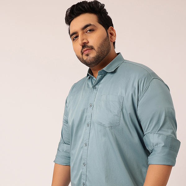 Bermuda Grey Satin Cotton Shirt