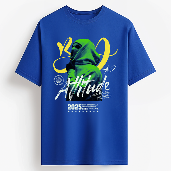 Bad Attitude Streetwear T-Shirt in Royal Blue