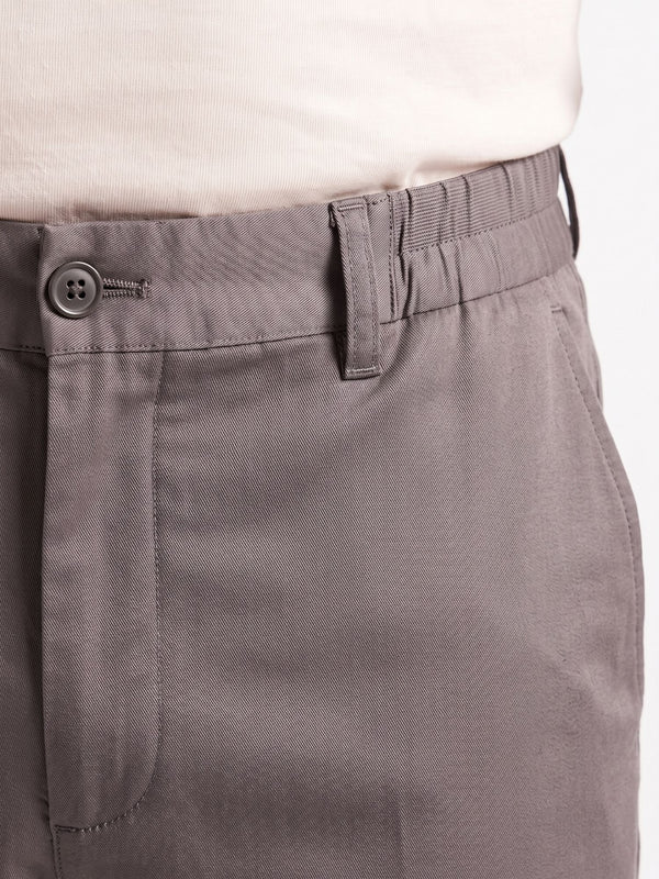 Satin Cotton Chinos in Dark Grey