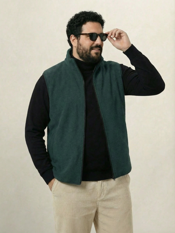 Fleece Half  Heavy Weight Plus size Zipper Jacket
