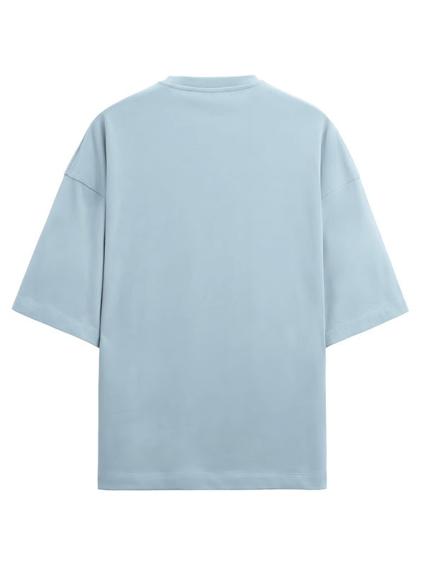 Ice Blue Heavy Weight Fabric Drop Shoulder T-shirt in Ice Blue