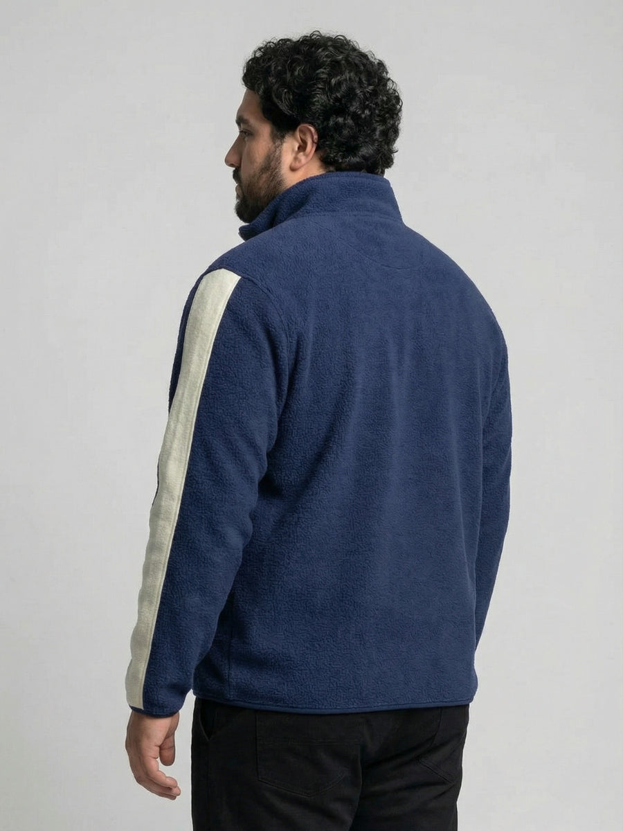 Fleece Warm Quarter-Zip Sweatshirt Plus Size Men