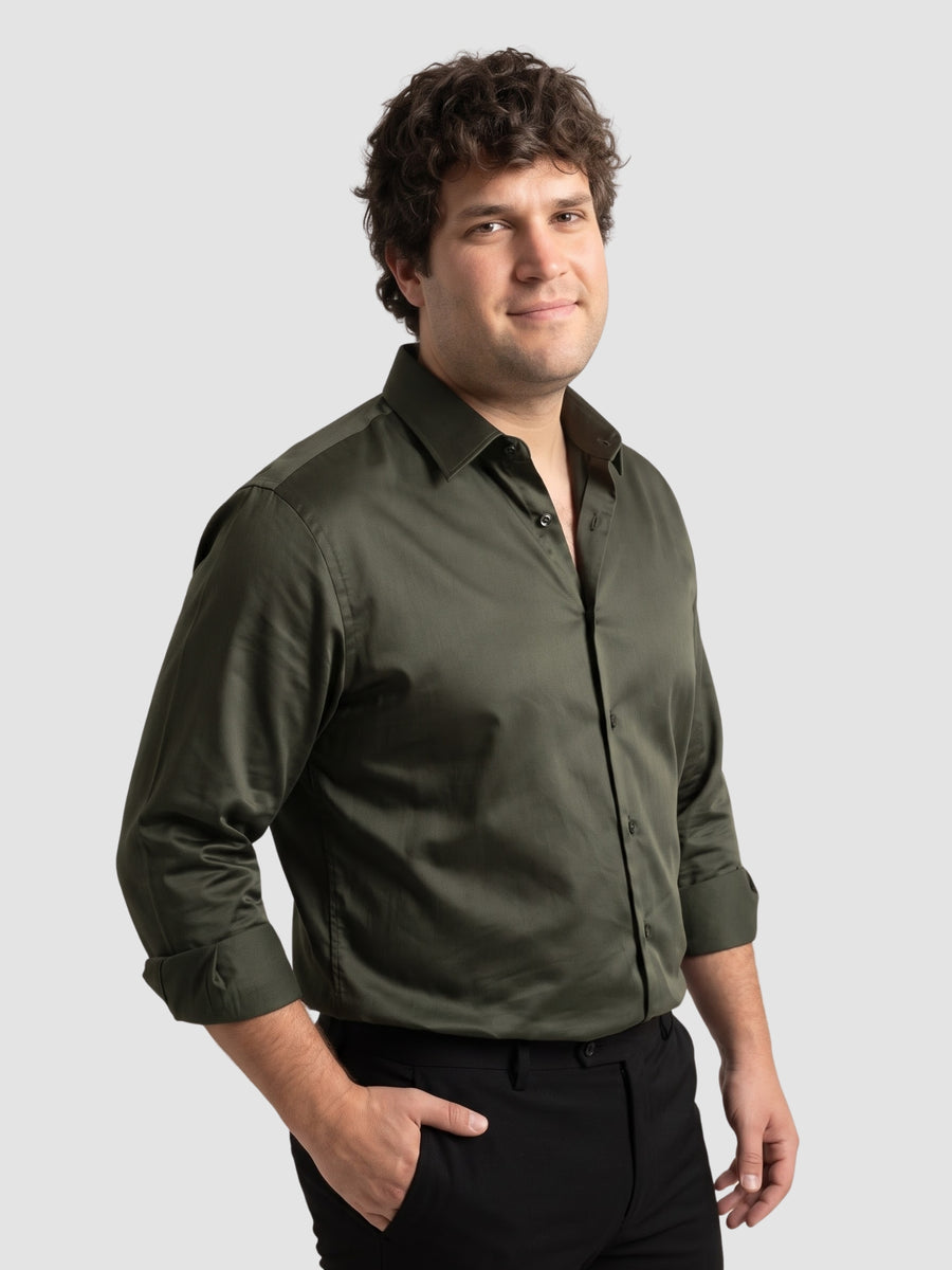 Satin Stretchable Premium Plus Size Shirt