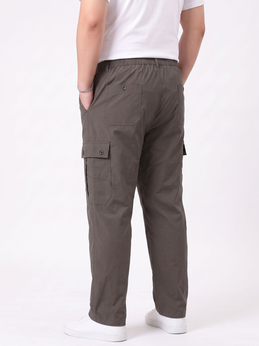 Ribstop Textured 6 Pocket Plus Size Cargo