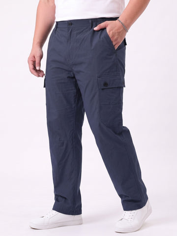 Ribstop Textured 6 Pocket Plus Size Cargo