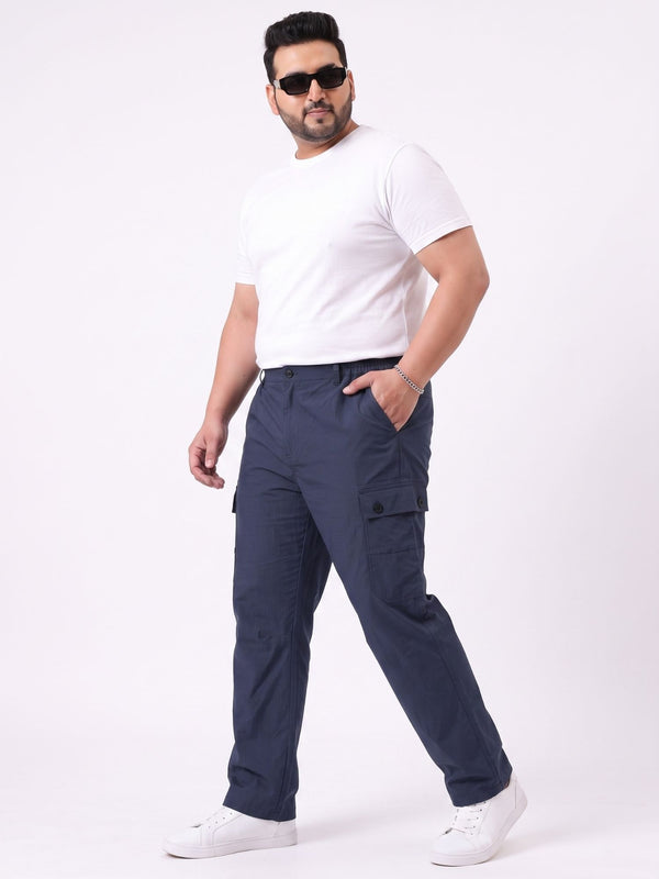 Ribstop Textured 6 Pocket Cargo in Navy Blue