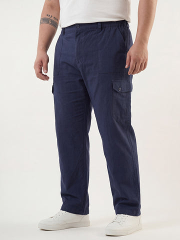 Ribstop Textured 6 Pocket Plus Size Cargo