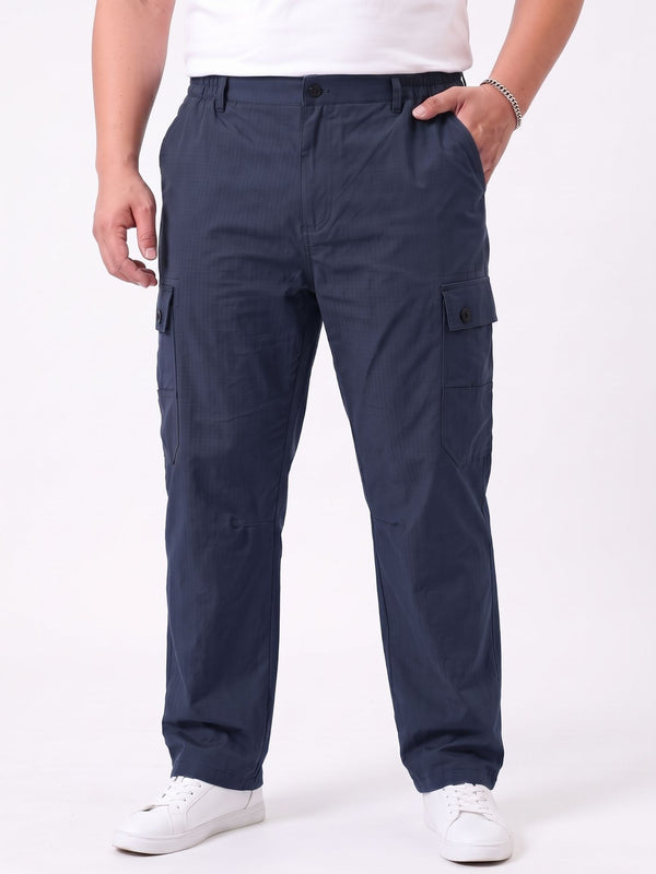 Ribstop Textured 6 Pocket Cargo in Navy Blue