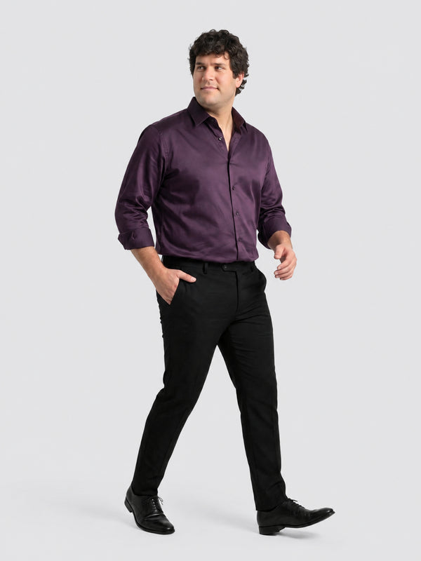 Satin Stretchable Premium Shirt in Purple