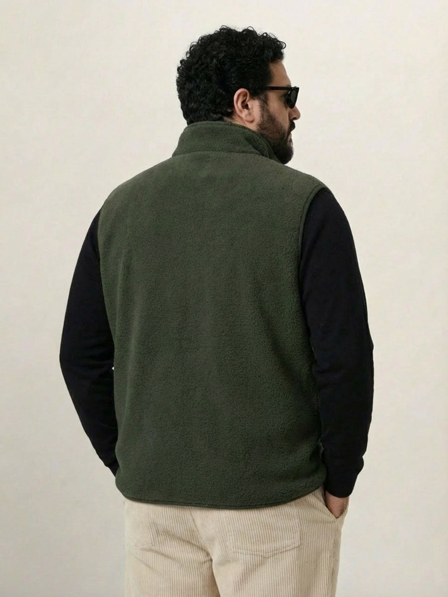 Fleece Half  Heavy Weight Plus size Zipper Jacket
