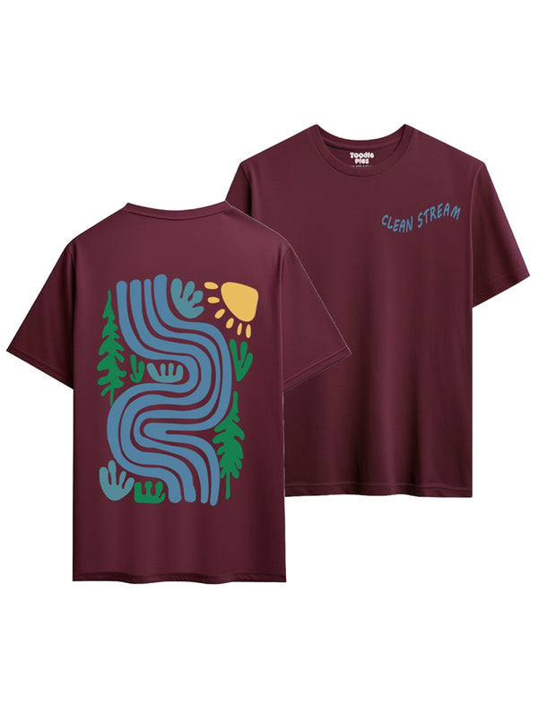 Clean steam T-shirt in Maroon