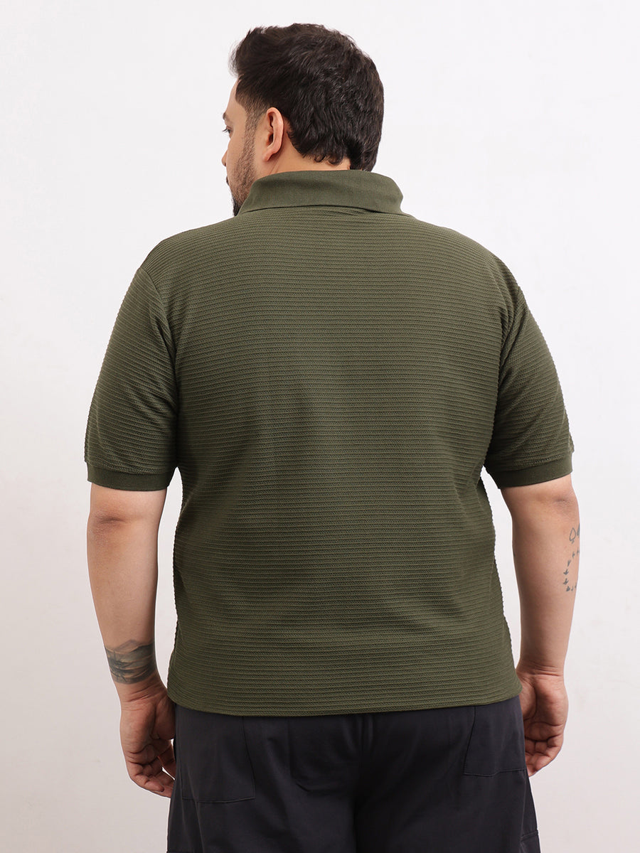 Interlock Zipper Knitted Polo T-shirt
