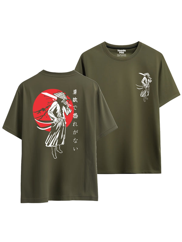 Samurai Warrior T-shirt in Olive Green