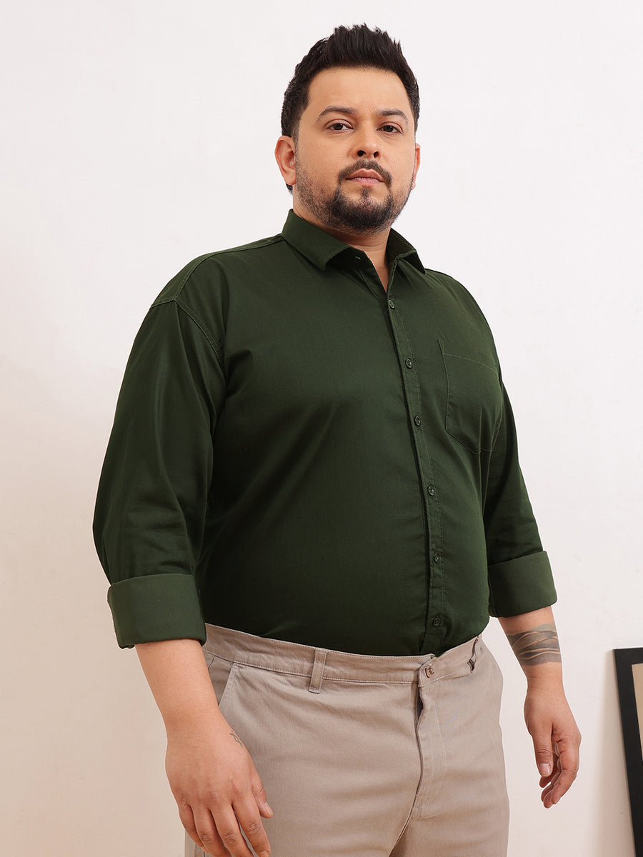 Satin Stretchable Premium Plus Size Shirt