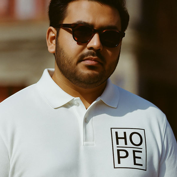 Hope Unisex Polo T-shirt in White